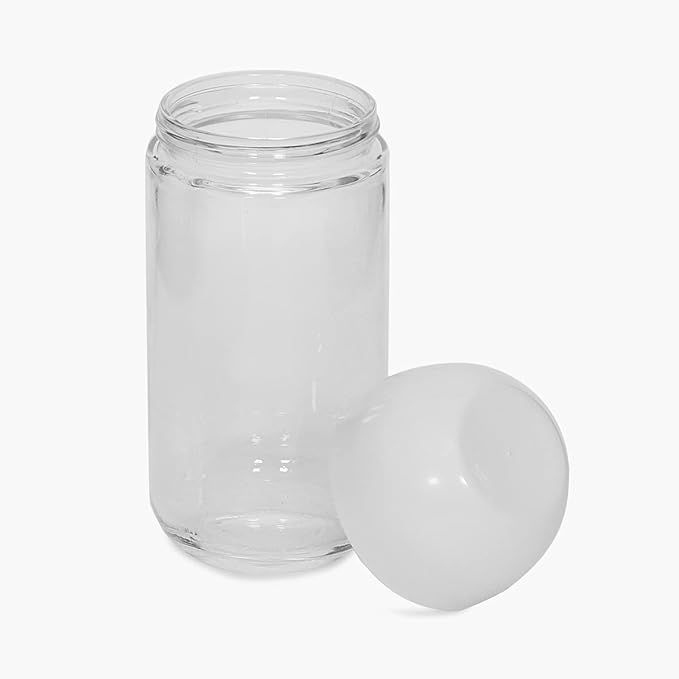Home Centre Regal - Transparent Solid Glass Canisters - 800ml -Set Of 6