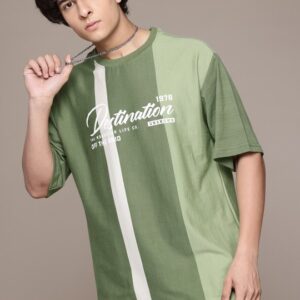 The Lifestyle Co. Striped Drop-Shoulder Sleeves T-shirt