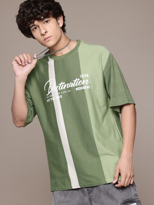 The Lifestyle Co. Striped Drop-Shoulder Sleeves T-shirt