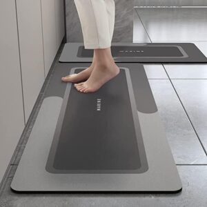 Figment 2 Pcs Kitchen Mats - Waterproof Memory Foam Standing Desk Floor Mat Non Slip Kitchen Rugs, Comfort Runner Rug Floor Mat Carpets For Kitchen Home Office, Sink & Laundry(120 * 40 cm, 40 * 60 cm)