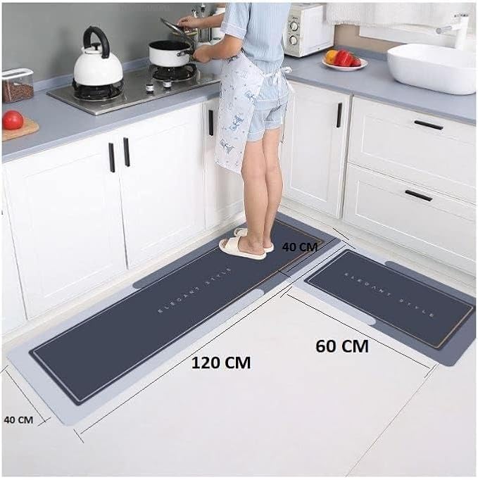 Figment 2 Pcs Kitchen Mats - Waterproof Memory Foam Standing Desk Floor Mat Non Slip Kitchen Rugs, Comfort Runner Rug Floor Mat Carpets For Kitchen Home Office, Sink & Laundry(120 * 40 cm, 40 * 60 cm) - Image 9