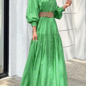 Polka Dots Printed Maxi Dress