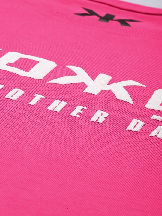 Men Typography Printed Drop-Shoulder Sleeves Oversized Pure Cotton T-shirt - Image 2