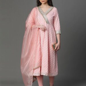 Women Printed Woven Design Anarkali Dress