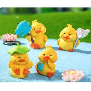 SATYAM KRAFT 1 Set Duck Miniature Figurines for Unique Gift, Home, Bedroom, Living Room, Office, Restaurant, Table Top Decoration and Kids Toy (Multicolor)
