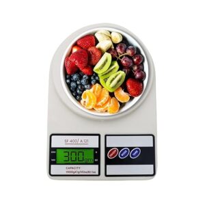 ATOM Digital Kitchen Food Weighing Scale For Healthy Living, Home Baking, Cooking, Fitness & Balanced Diet. | 1 Year Warranty | 10Kg x 1gms with 2 Batteries Included, SF400/A121, Color May vary
