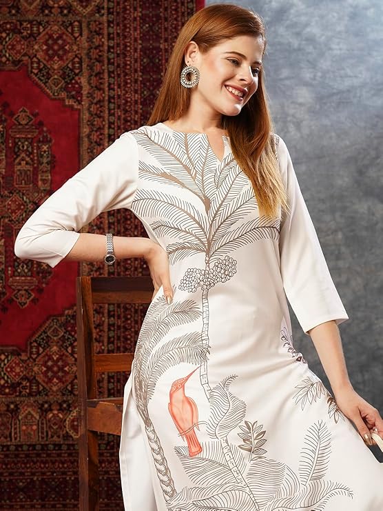 GoSriKi Women's Cotton Blend Straight Printed Kurta with Pant - Image 5