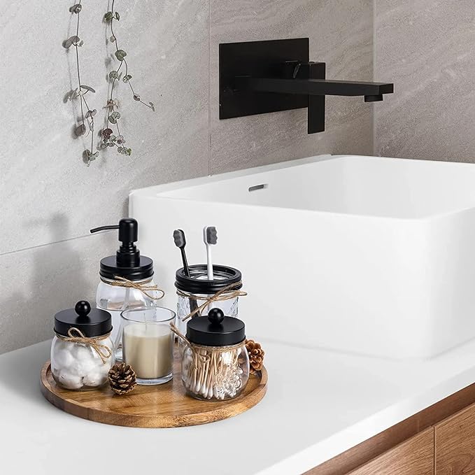 WOOD ART STORE Decorative Round Wooden Tray for Decor - Beautiful Acacia Wood Tray for Kitchen Dining Room Table - The Perfect Small Candle Tray for Coffee Table and Home Decor - Image 3