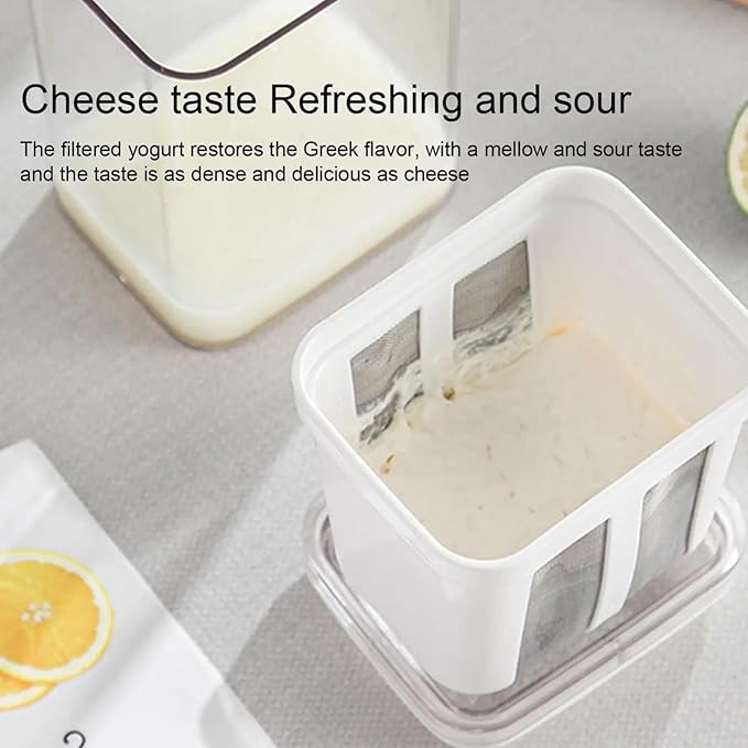 Sajani Greek Yogurt Maker Strainer, 1100ml Fine Mesh Curd Strainer with Lid, Multifunctional Yogurt Filter for Home, Homemade Yogurt, Cheese, Thick Greek Yogurt, Soybean Milk, Paneer (Yogurt Strainer) - Image 4