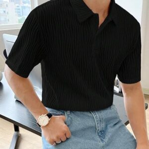 Fashion Men Casual Half Sleeve Polo Oversized Fit T-Shirt