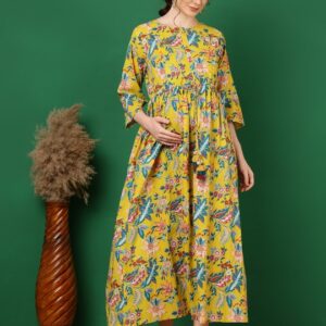 Floral Print Maternity Maxi Dress