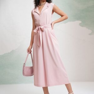 Waist Tie-Up Culotte Jumpsuit