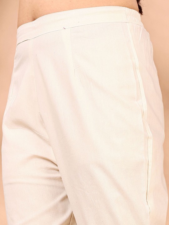 Women Floral Embroidered Regular Thread Work Pure Cotton Kurta with Trousers & With Dupatta - Image 4