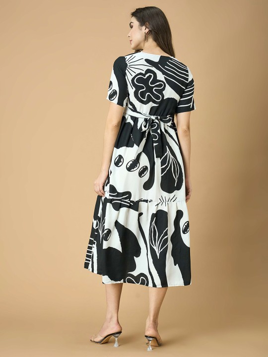 Women Printed Fit & Flare Maxi Dress - Image 5