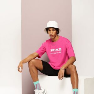 Men Typography Printed Drop-Shoulder Sleeves Oversized Pure Cotton T-shirt