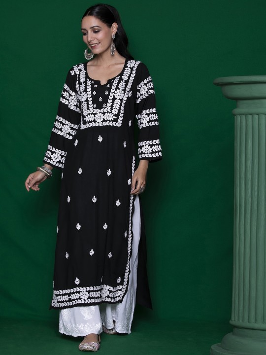 Chikankari Woven Kurta - Image 3