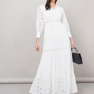 V-Neck Fit &Flare Maxi Dress