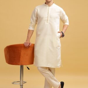 Men Floral Self Printed Long Kurta