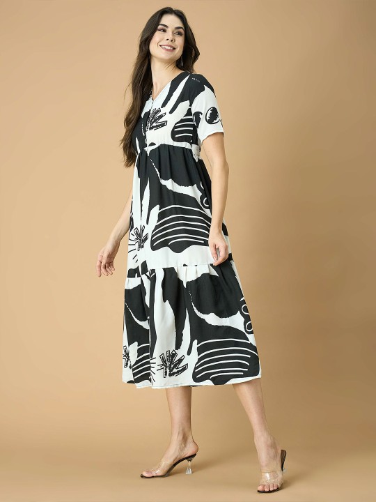 Women Printed Fit & Flare Maxi Dress - Image 4